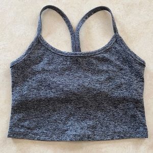 Beyond yoga space dye slim racer back tank in black charcoal size medium